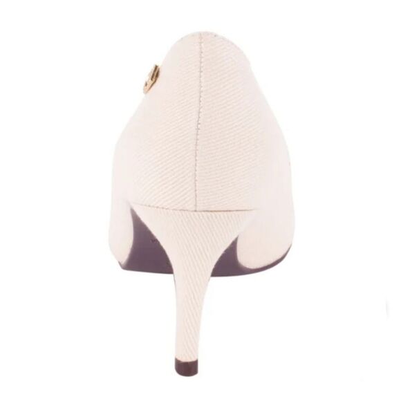 GV Cotton Denim Women's Cream 3" Classic High Heels Cushioned Logo NIB Size 10 - Picture 4 of 4